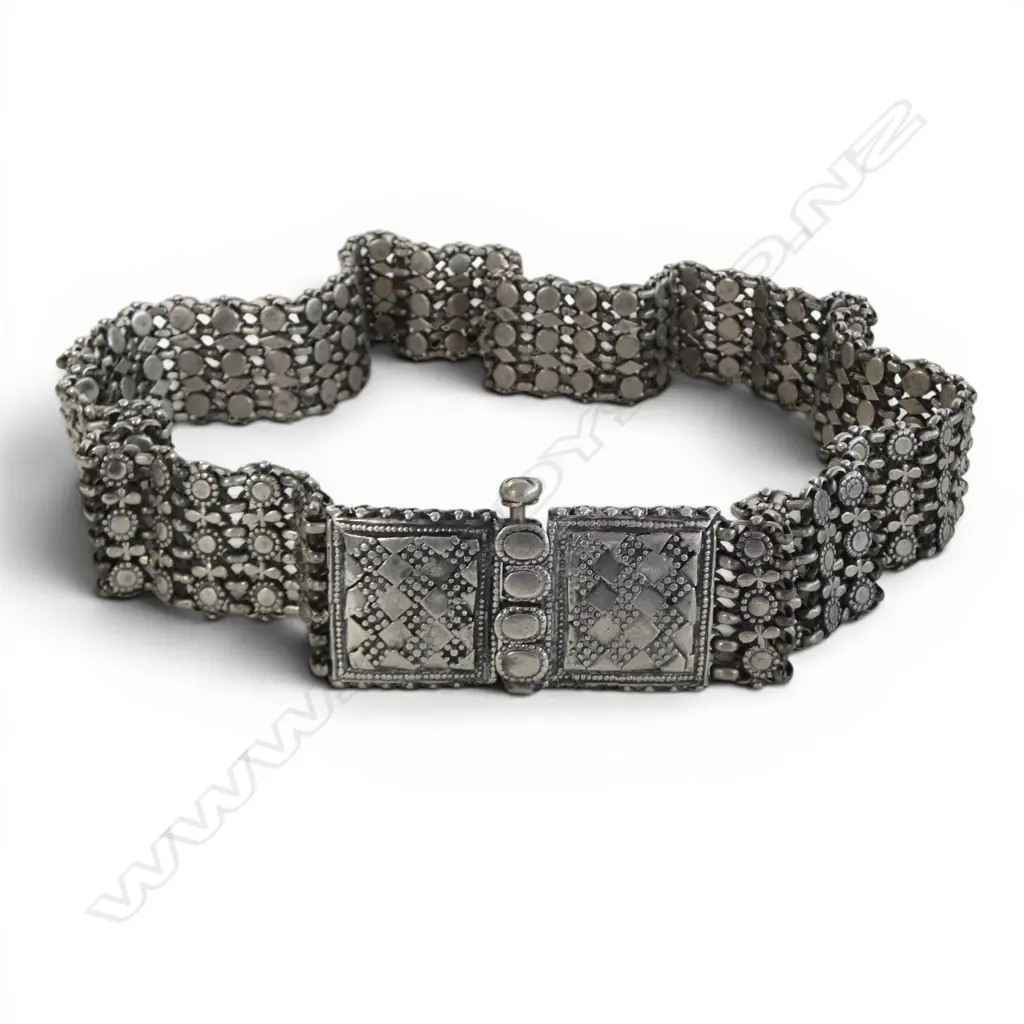 INDIAN ? VINTAGE 80% SILVER (tested)  MULTI CHAIN LINKED BELT 304gms Image 1++