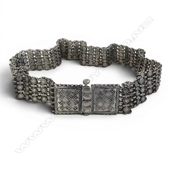 INDIAN ? VINTAGE 80% SILVER (tested)  MULTI CHAIN LINKED BELT 304gms