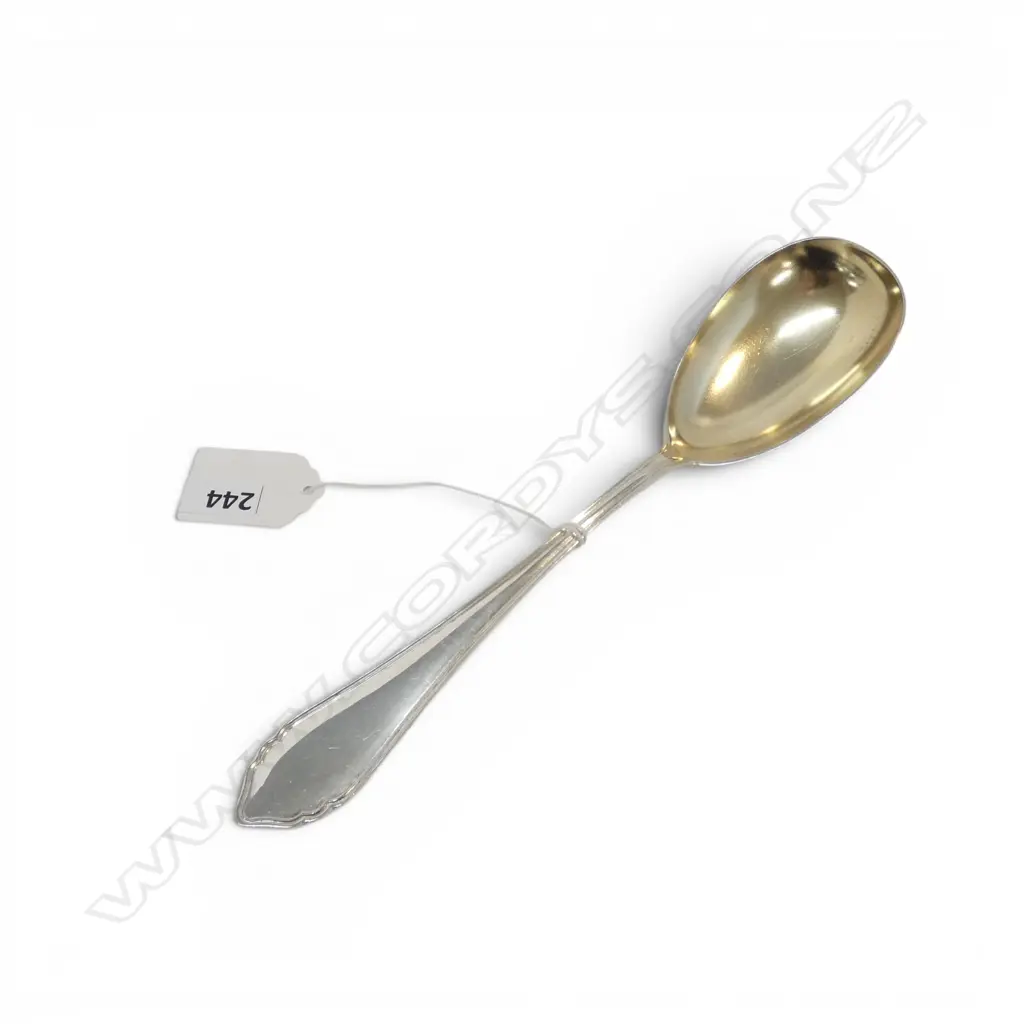 AUSTRIAN 800 SILVER LARGE SERVING SPOON GILT BOWL MAKER ALEXANDER STURM 73.7GMS Image 1++