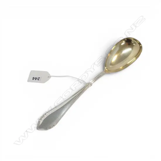 AUSTRIAN 800 SILVER LARGE SERVING SPOON GILT BOWL MAKER ALEXANDER STURM 73.7GMS