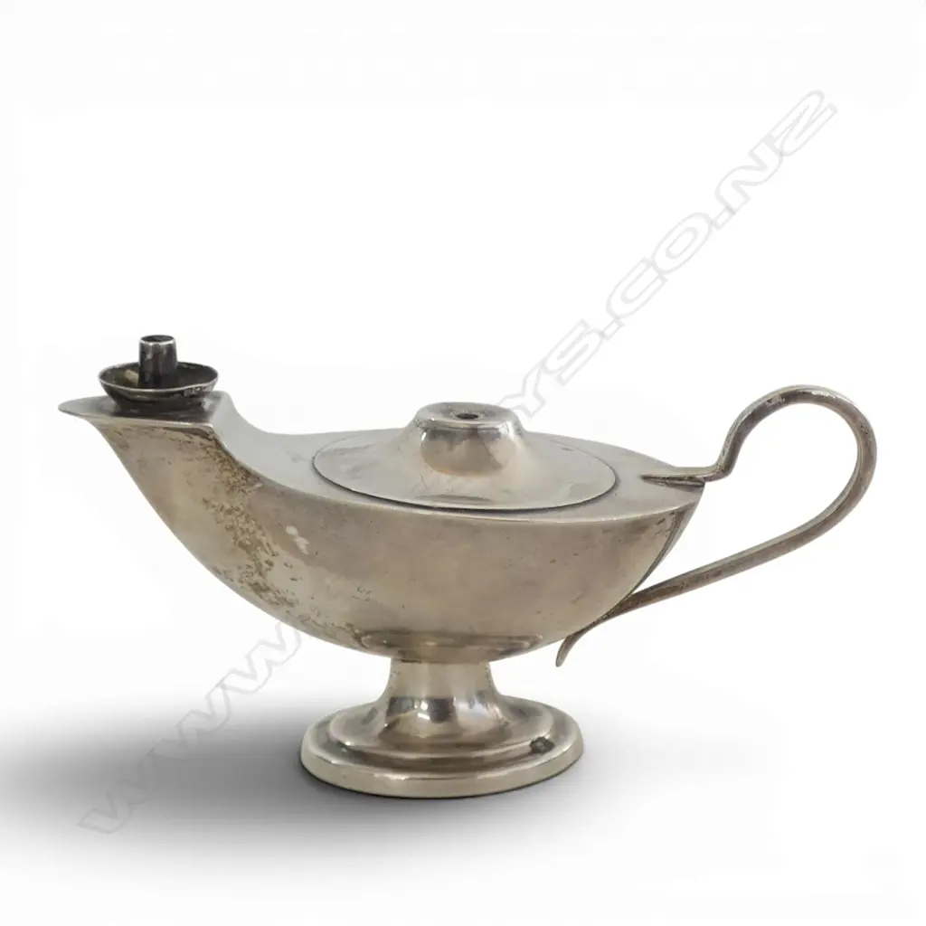silver Aladdin's oil lamp Birmingham 1911 64gms plaster filled base Image 1++