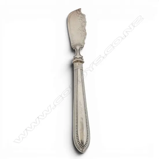 VICTORIAN STG SILVER BUTTER KNIFE, SHEFFIELD 1866, WEIGHTED, L.190mm