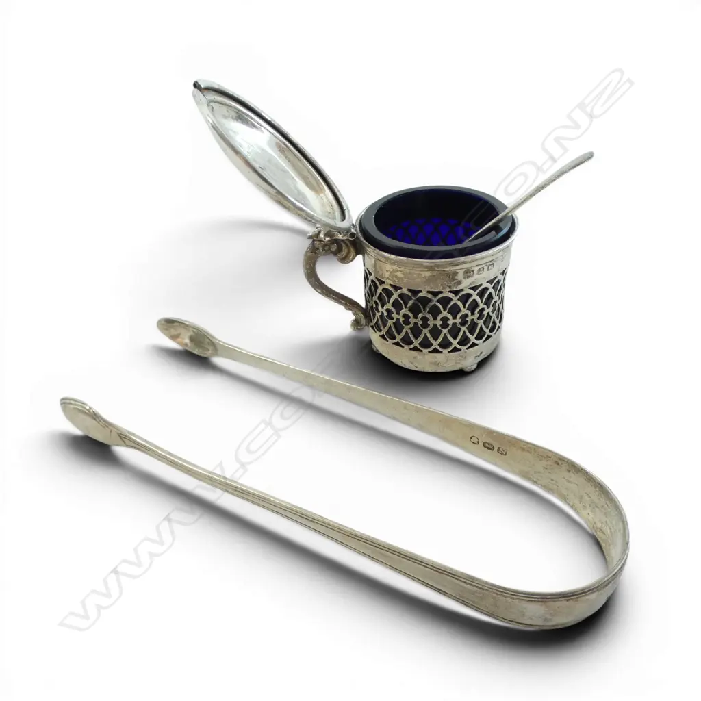 STG SILVER CONDIMENT & TONGS, 64gms Image 1++