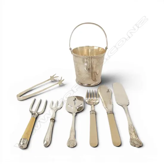 SILVER PLATED ICE BUCKET TONGS & TABLE SERVING CUTLERY