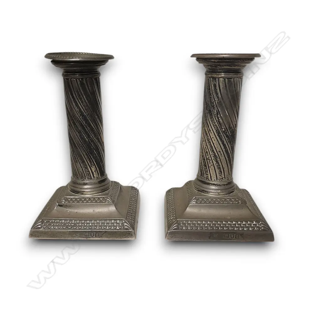 PR STG SILVER CANDLESTICKS, LONDON 1899, H.130mm Image 1++