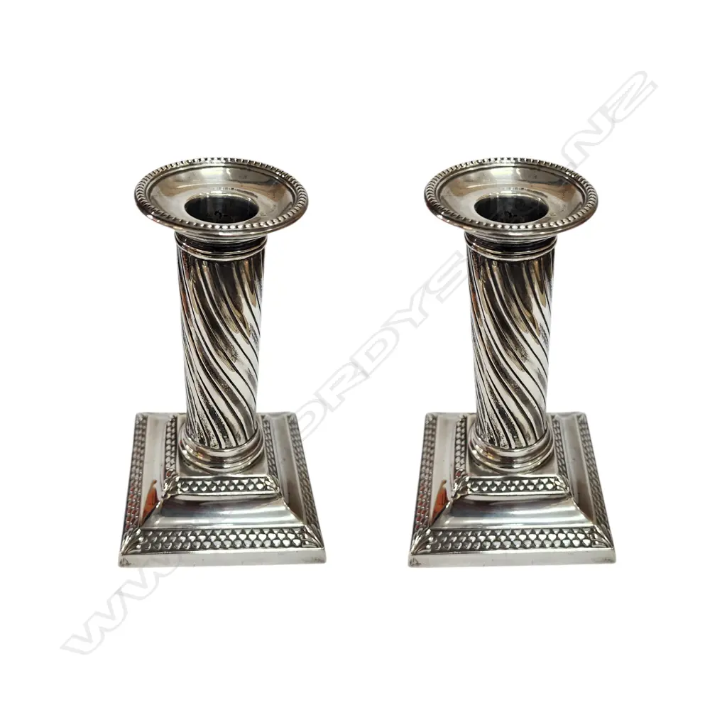PR STG SILVER CANDLESTICKS LONDON 1899 H.130mm Image 1++