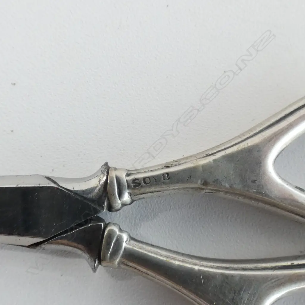 6 PRS SCISSORS, STG SILVER HANDLES L.115mm Image 1++