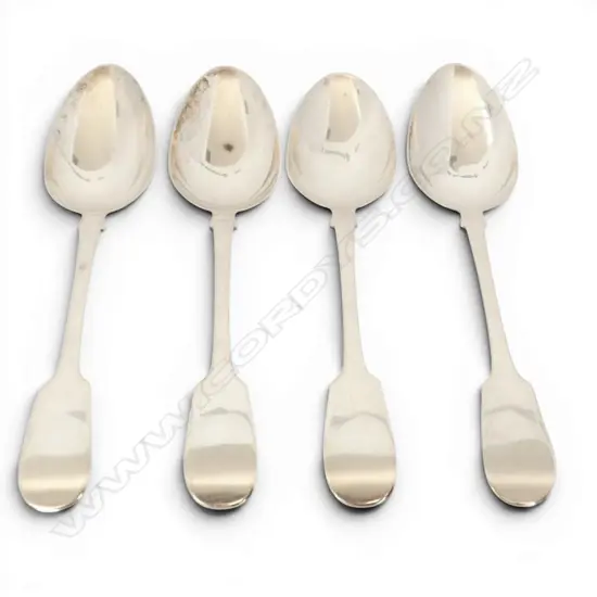 4 GEORGIAN STG SILVER TABLE SPOONS, LONDON 1832, 227gms