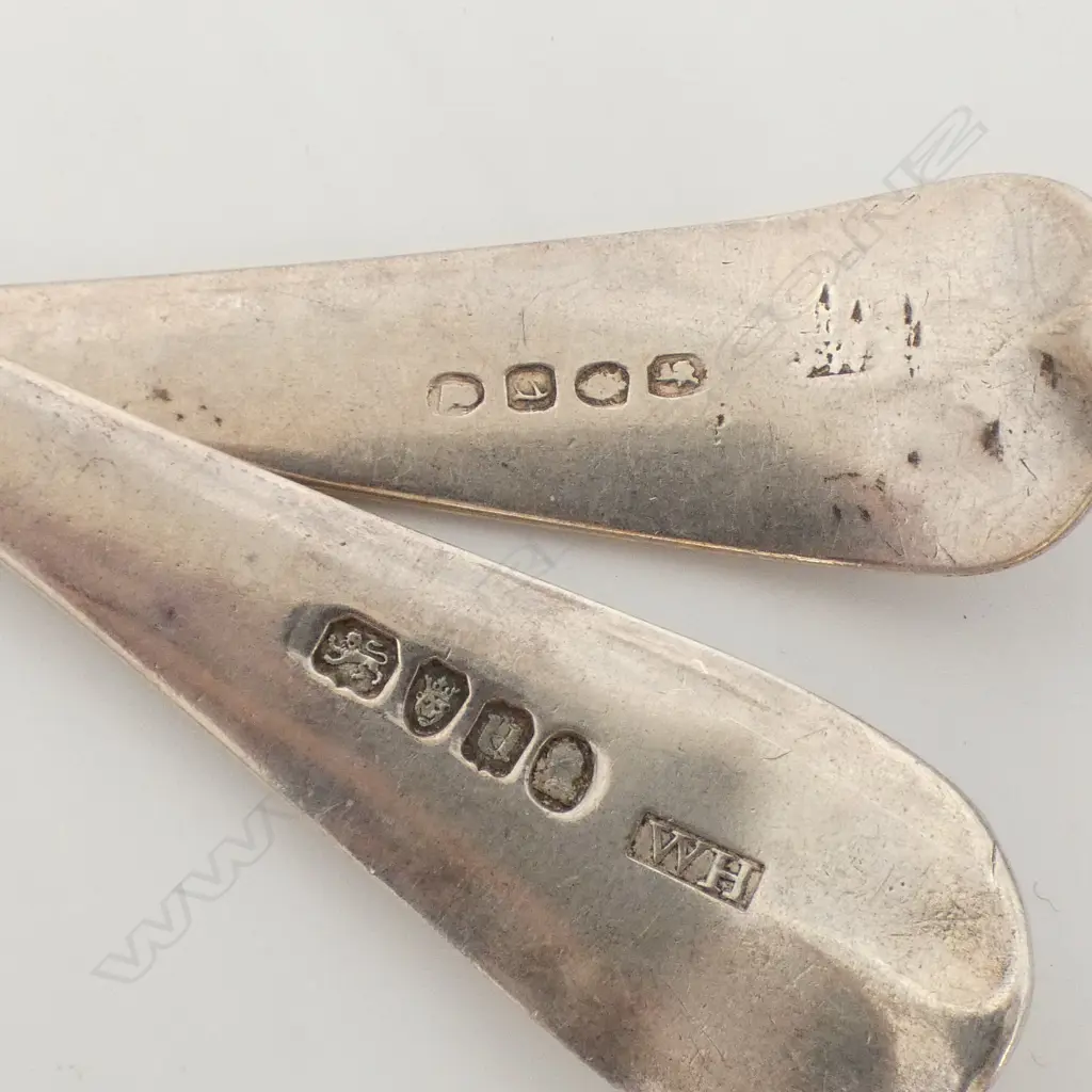 2 GEORGE III SILVER TABLE SPOONS London 1815 & 1776. 116gms Image 1++