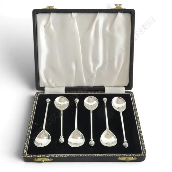 CASED SET OF 6 S/SILVER COFFEE SPOONS 57.9GMS