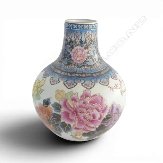 CHINESE FLORAL & BIRD VASE H280MM