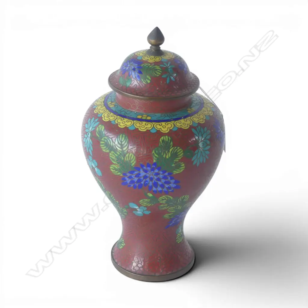 CLOISONNE LIDDED URN H.250mm Image 1++