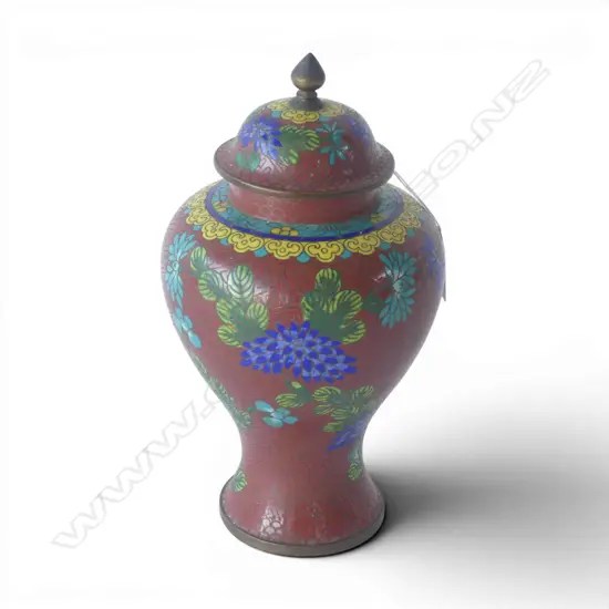 CLOISONNE LIDDED URN H.250mm