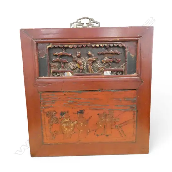 CHINESE RED LACQUER PLAQUE 320x310mm