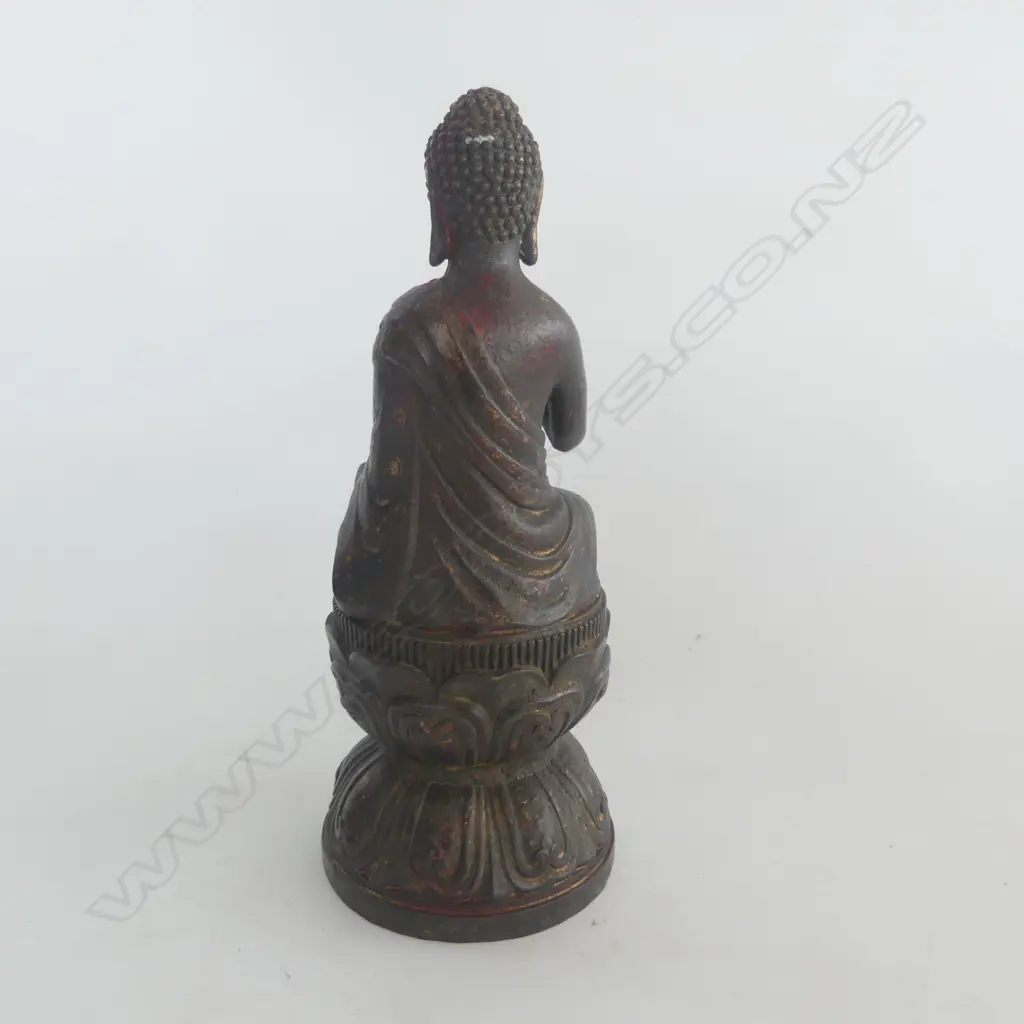 ORIENTAL GILT METAL BUDDHA ON STAND H.210mm Image 1++