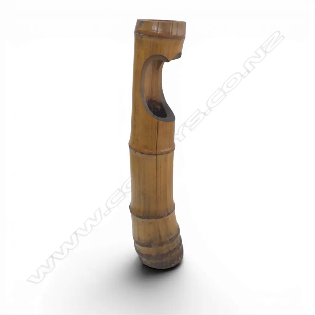 OLD JAPANESE BAMBOO IKEBANA flower arranging VASE. Signed. H.288mm Image 1++