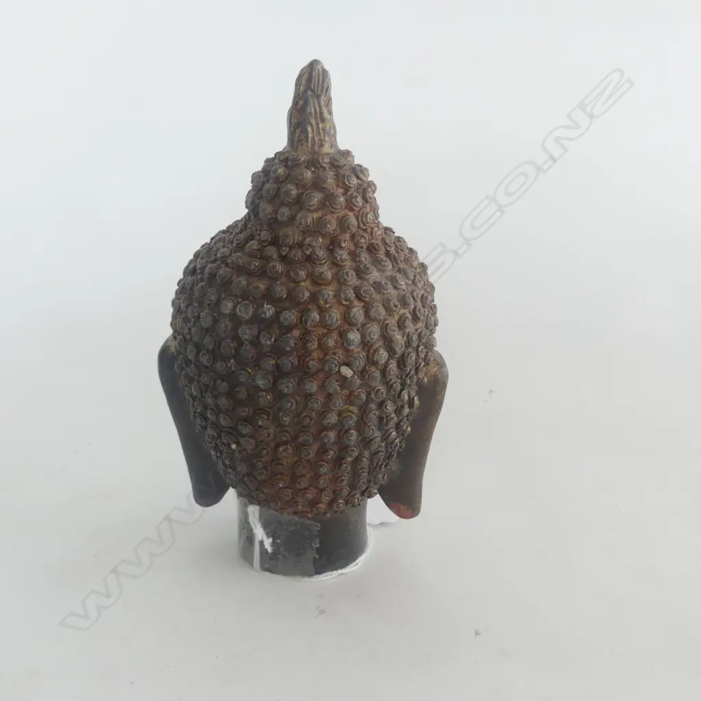 ORIENTAL GILT METAL BUDDHA HEAD H.155mm Image 1++