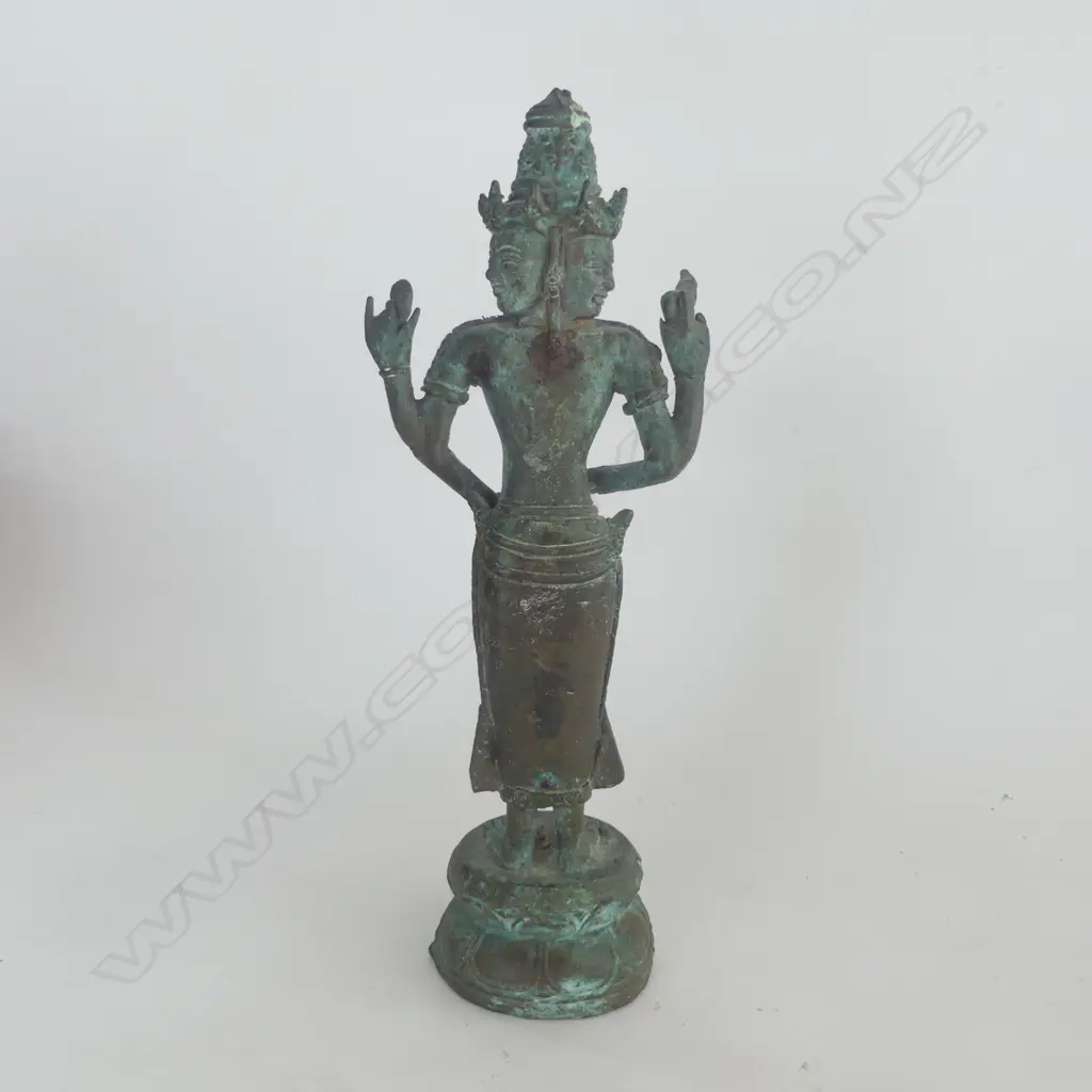 BRONZE TRIMURTI STATUE REPRESENTING HINDU GODS BRAHMA VISHNU AND SHIVA H255MM Image 1++