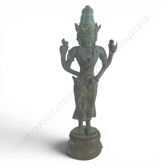 BRONZE TRIMURTI STATUE REPRESENTING HINDU GODS BRAHMA VISHNU AND SHIVA H255MM