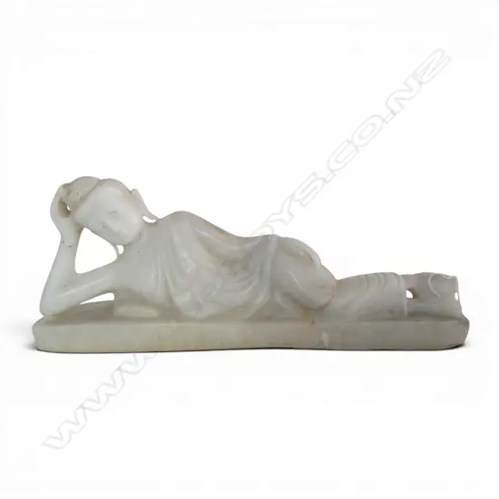 WHITE MARBLE RECLINING BUDDHA L520MM