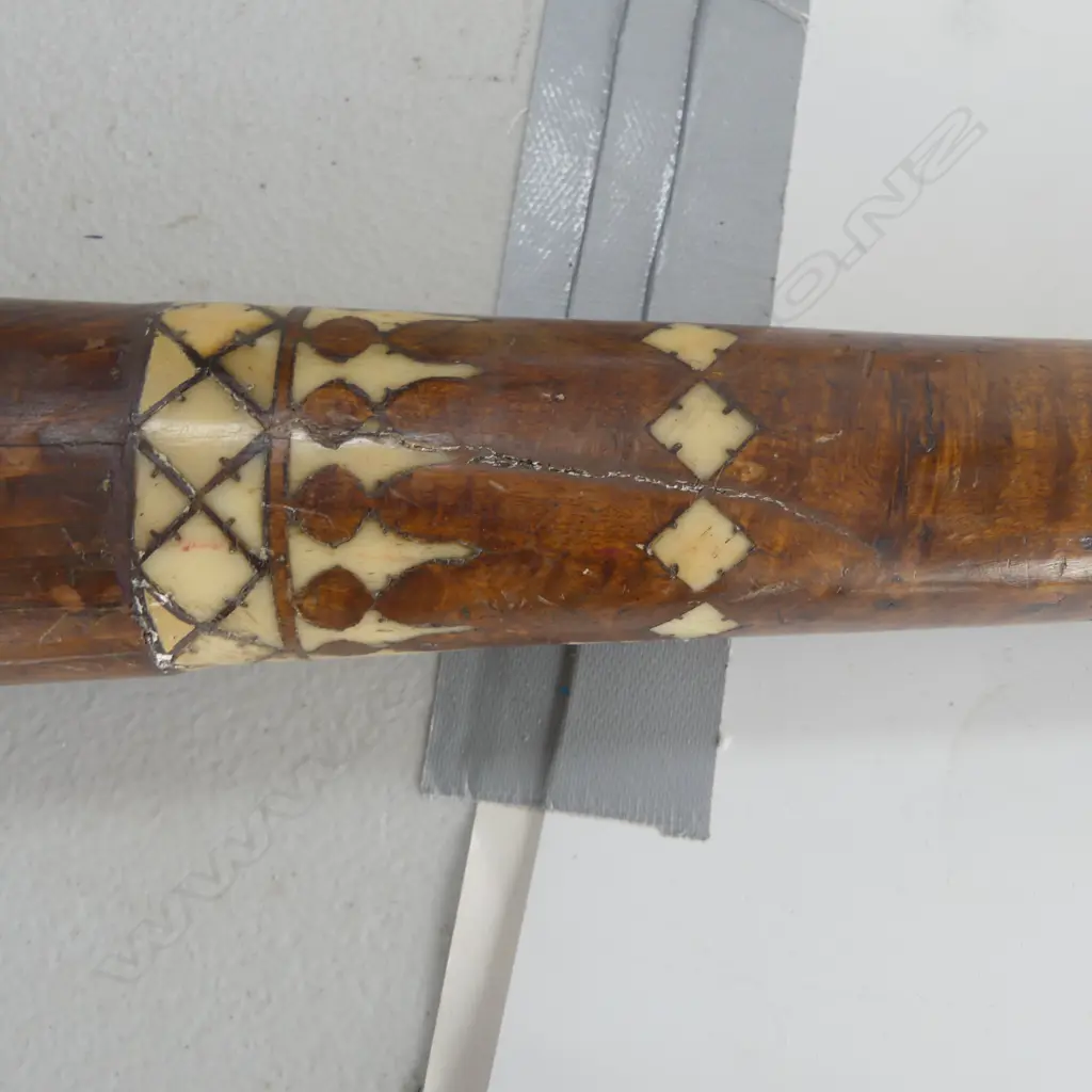 19thC ALGERIAN KABYLE STYLE MUSKET convert from flintlock to percussion cap bone inlay. Cap end coming loose Image 1++