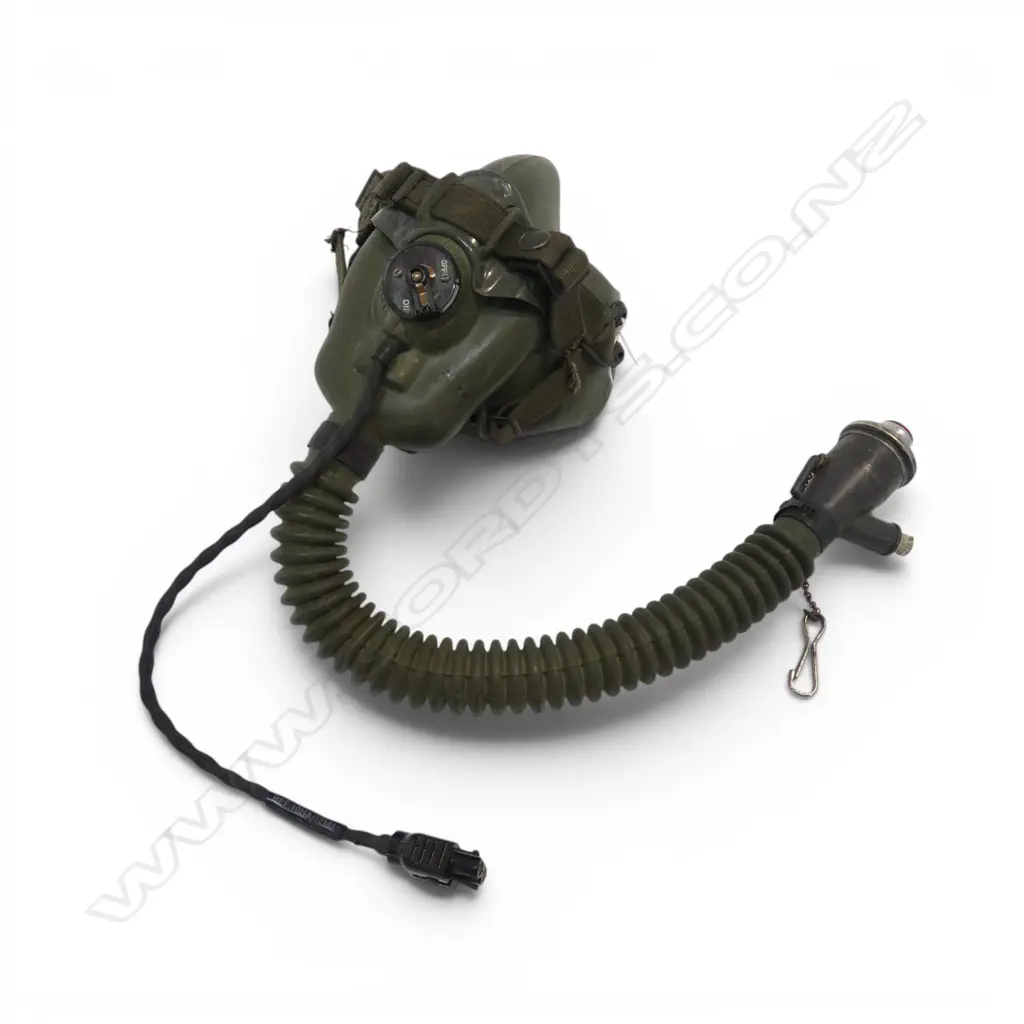 COLD WAR period RAF H Type oxygen mask w green rubber face piece C.1950's-1960's Image 1++