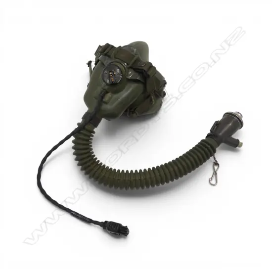COLD WAR period RAF H Type oxygen mask w green rubber face piece C.1950's-1960's