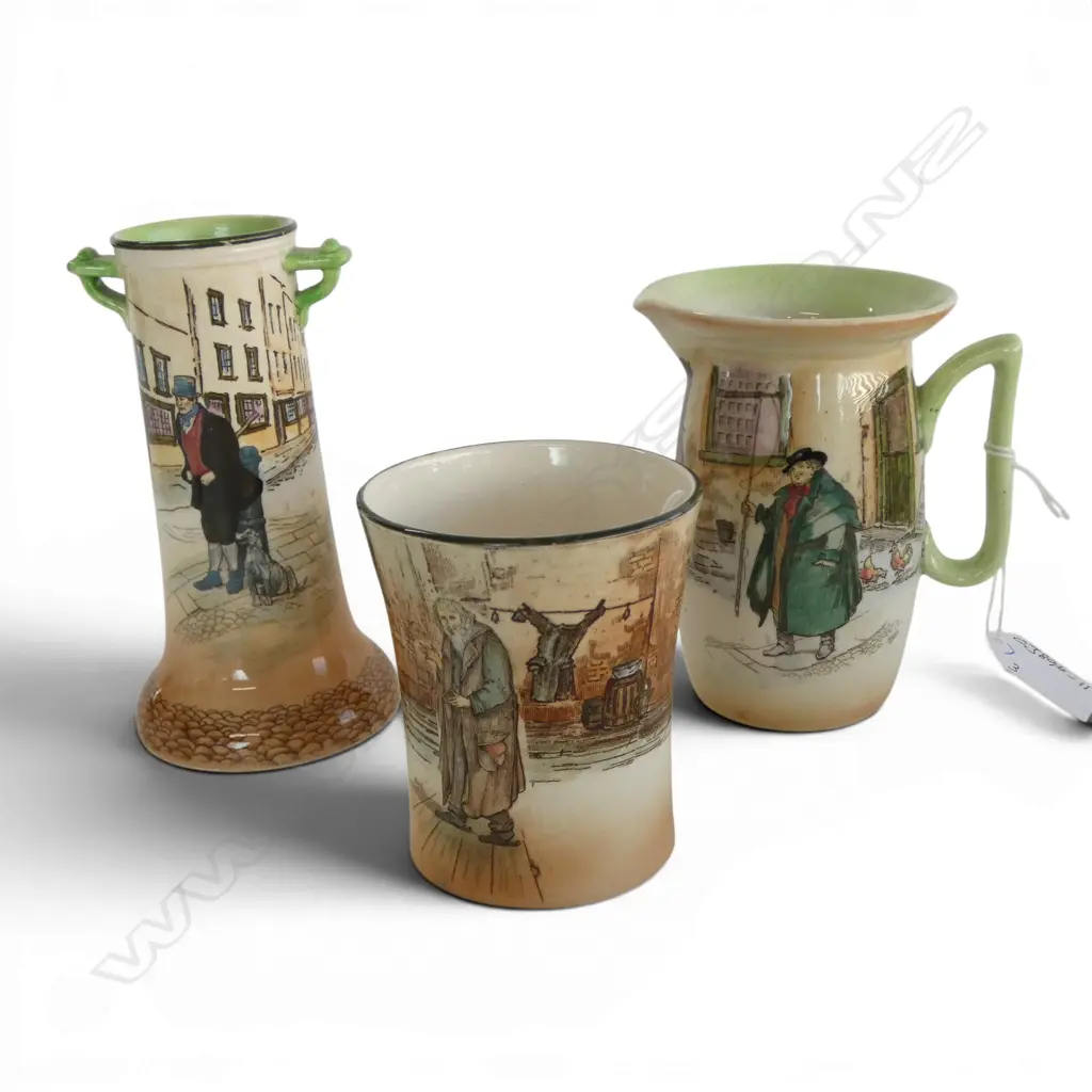 3 PCS ROYAL DOULTON DICKENS WARE, BILL SYKES, TONY WELLER, FAGIN, H.90/100/140mm Image 1++