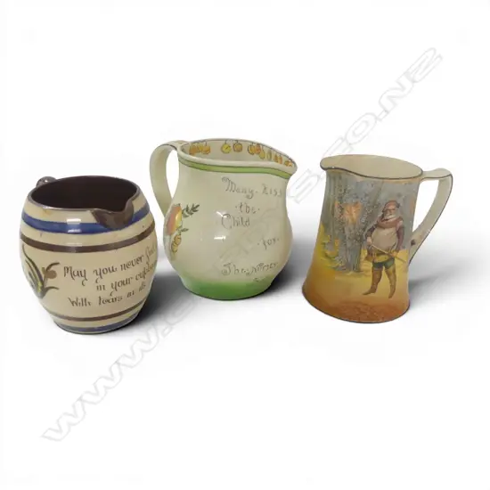 2 ROYAL DOULTON JUGS  SHERWOOD H160MM JOKER H160 CRACKED & TORQUAY JUG H140MM