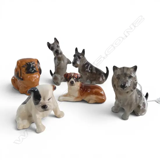 6 ROYAL DOULTON DOG MINIATURES, H.40-60mm