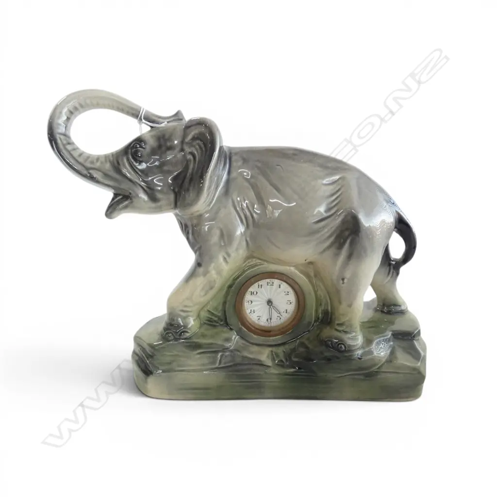 CERAMIC ELEPHANT MANTEL CLOCK H.265mm Image 1++