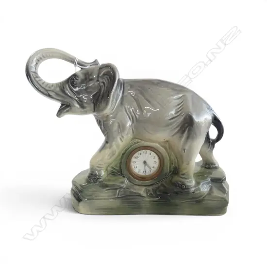CERAMIC ELEPHANT MANTEL CLOCK H.265mm