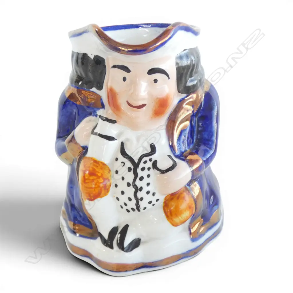 19THC ANTIQUE STAFFORDSHIRE TOBY JUG, H.125MM L.150MM Image 1++