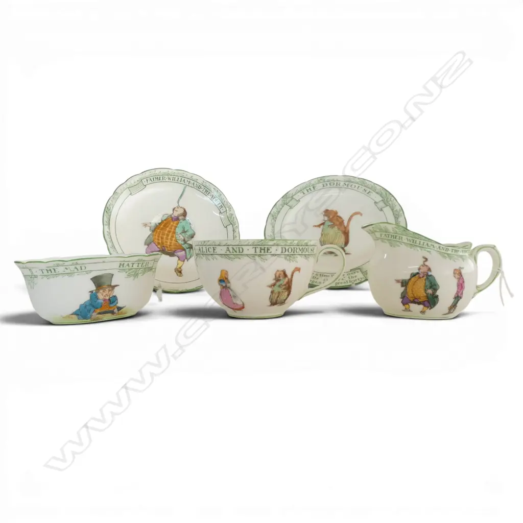 6 PCS ROYAL DOULTON NURSERY RHYMES, MUG, C/S/P, M/S, milk jug hairline Image 1++