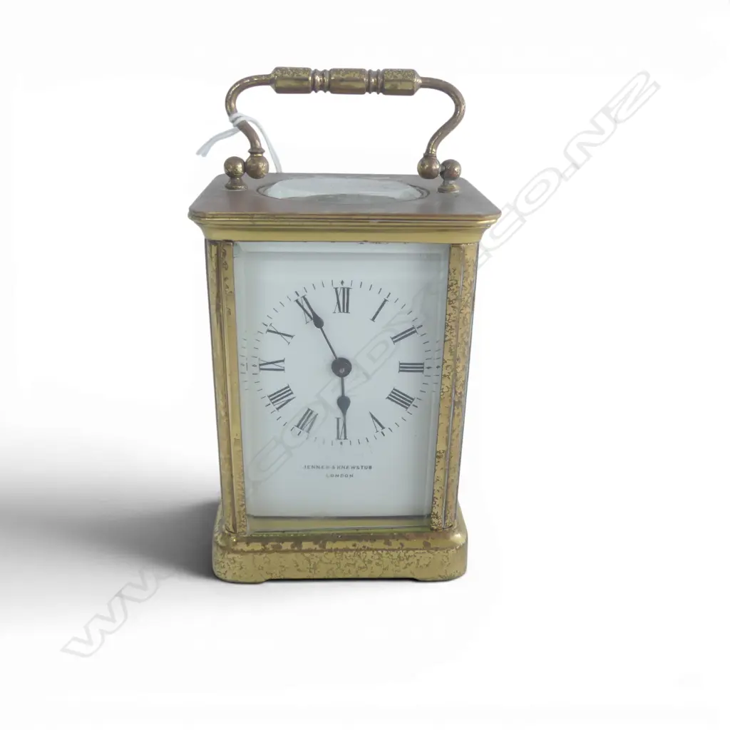 BRASS ENGLISH CARRAGE CLOCK JENNER &KNEWSTUB  MAKERS  H140MM Image 1++