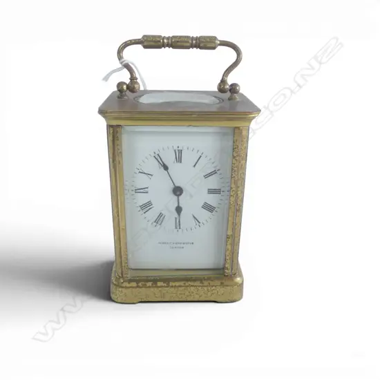 BRASS ENGLISH CARRAGE CLOCK JENNER &KNEWSTUB  MAKERS  H140MM