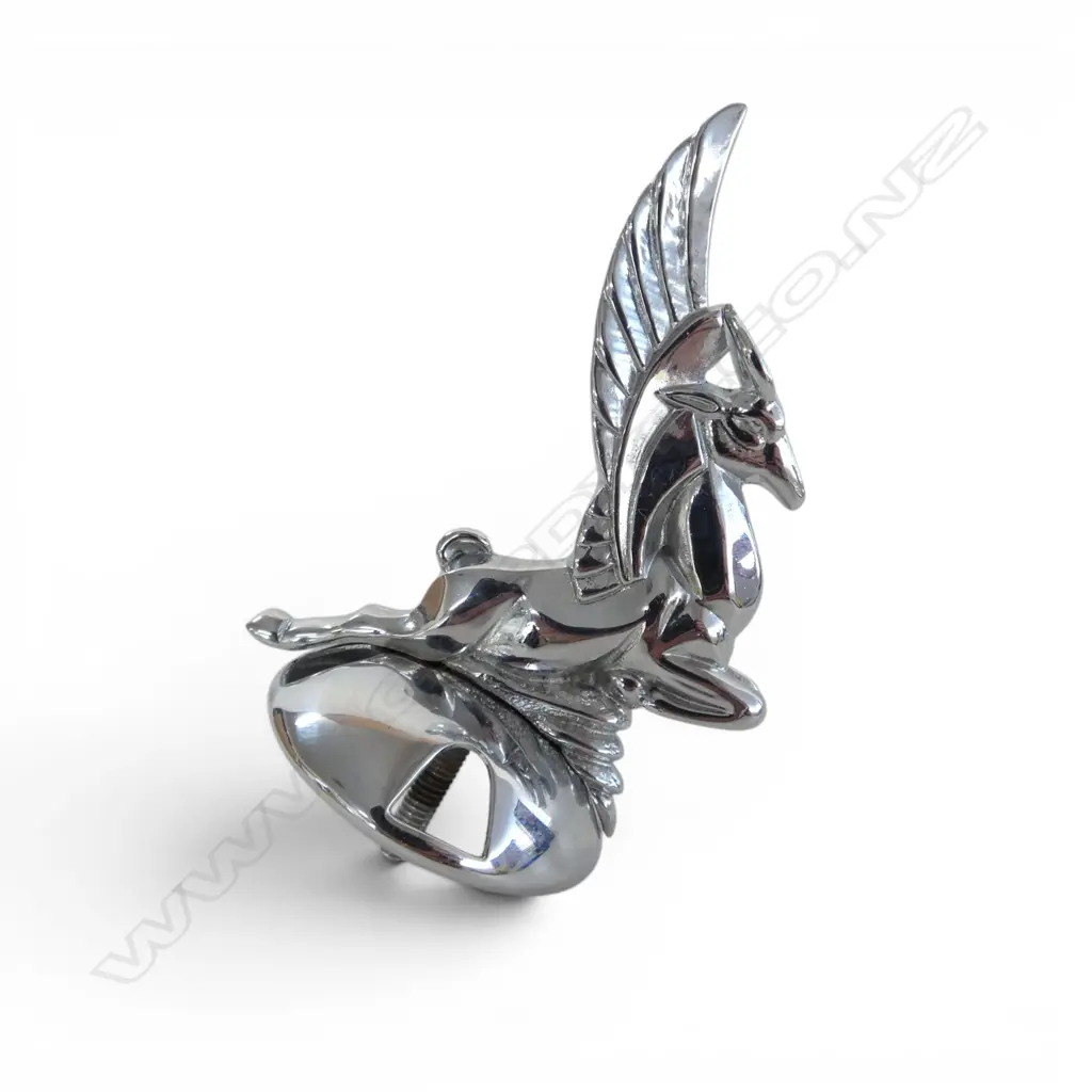 A 'PEGASUS' MASCOT FOR AUTOMOBILES AMILCAR BY DAREL, FRENCH, CIRCA 1930. MEASURES H.96mm Image 1++