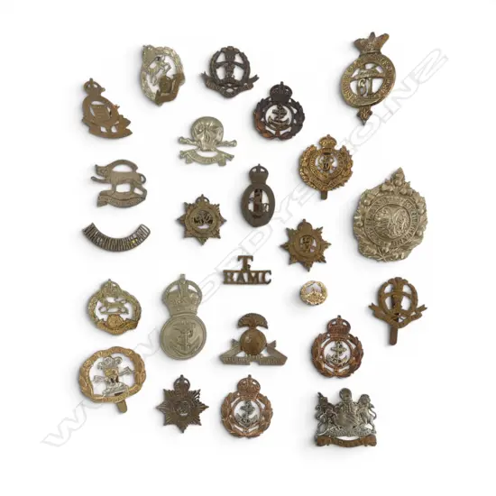 24 ENGLISH MILITARY BADGES, SOME DATING FROM VICTORIAN / EDWARDIAN ERA
