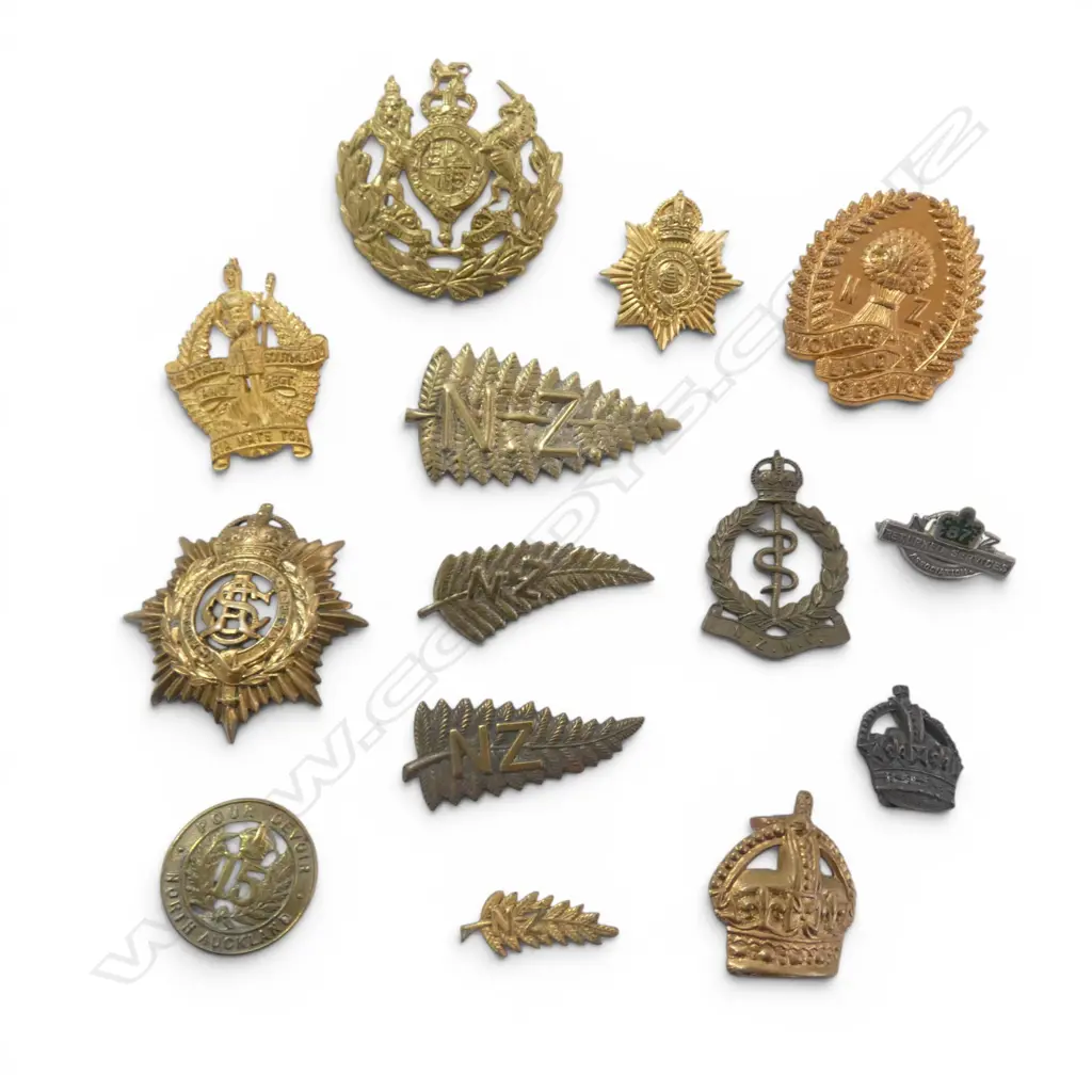 14  WORLD WW1 & WORLD WW2 NEW ZEALAND BADGES Image 1++