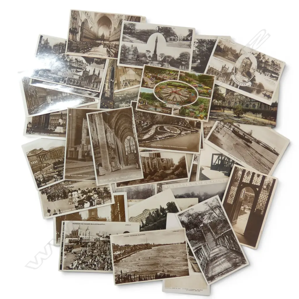  54 OLD UK POSTCARDS MAINLY PHOTOGRAPHIC CHESTER, BLACKPOOL, LIVERPOOL ETC  Image 1++