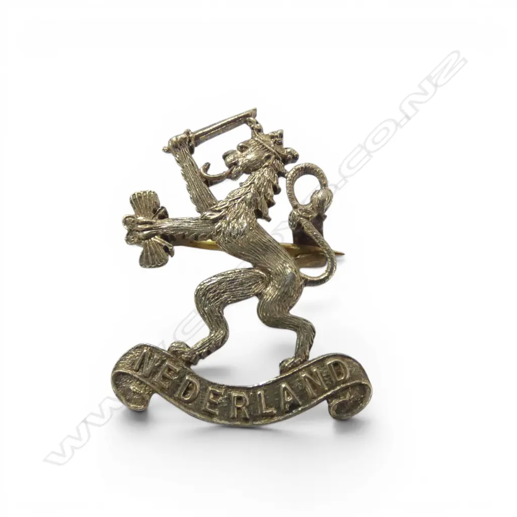 THE DANISH RESISTANCE MOVEMENT BOOK 1970 & WW1 DUTCH ARMY IN EXILE BADGE Image 1++