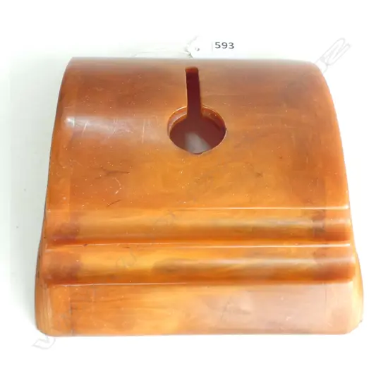 ART DECO AMBER BAKELITE DESK STAND ENGLAND, L.170MM W.160MM