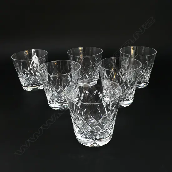 SET 6 WEBB CORBETT CUT CRYSTAL LARGE WHISKY GLASSES, D.85MM H.85MM