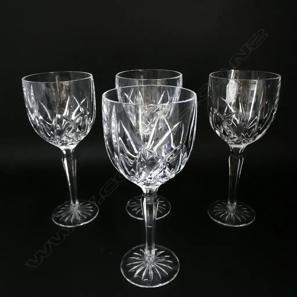 SET 4 LARGE WATERFORD MARQUIS CRYSTAL WINE GLASSES ‘MARKHAM’, H.220MM Image 1++