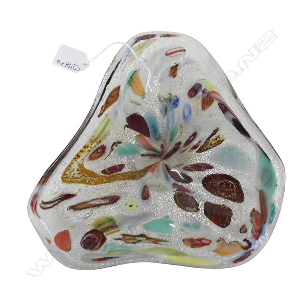 VINTAGE MURANO MILLEFIORI GLASS DISH W.240mm Image 1++