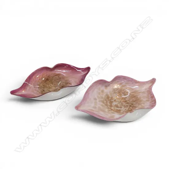 2 MURANO ART GLASS BOWLS W.310mm