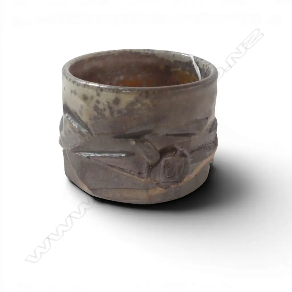 RONALD BOERSEN STUDIO POTTERY SODA FIRED YUNOMI Driving Creek (DCR) H.70mm Image 1++