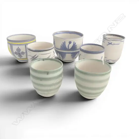 5 MISS MATCHED ANNEKE BORREN TEA BOWLS  & 2 SMALL BOWLS DIA100MM LARGEST 
