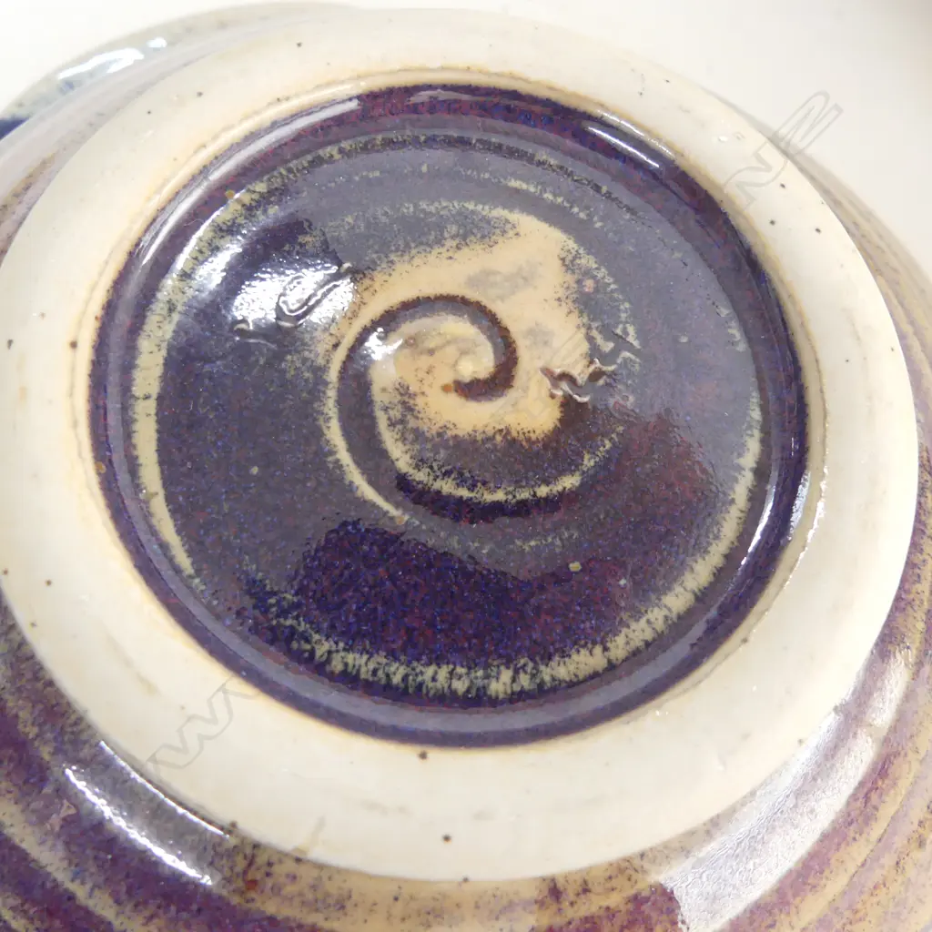 2 STUDIO POTTERY BOWLS DIA210 &190MM WITH SMALL CRACKLE GLAZED BOWL DIA110MM Image 1++