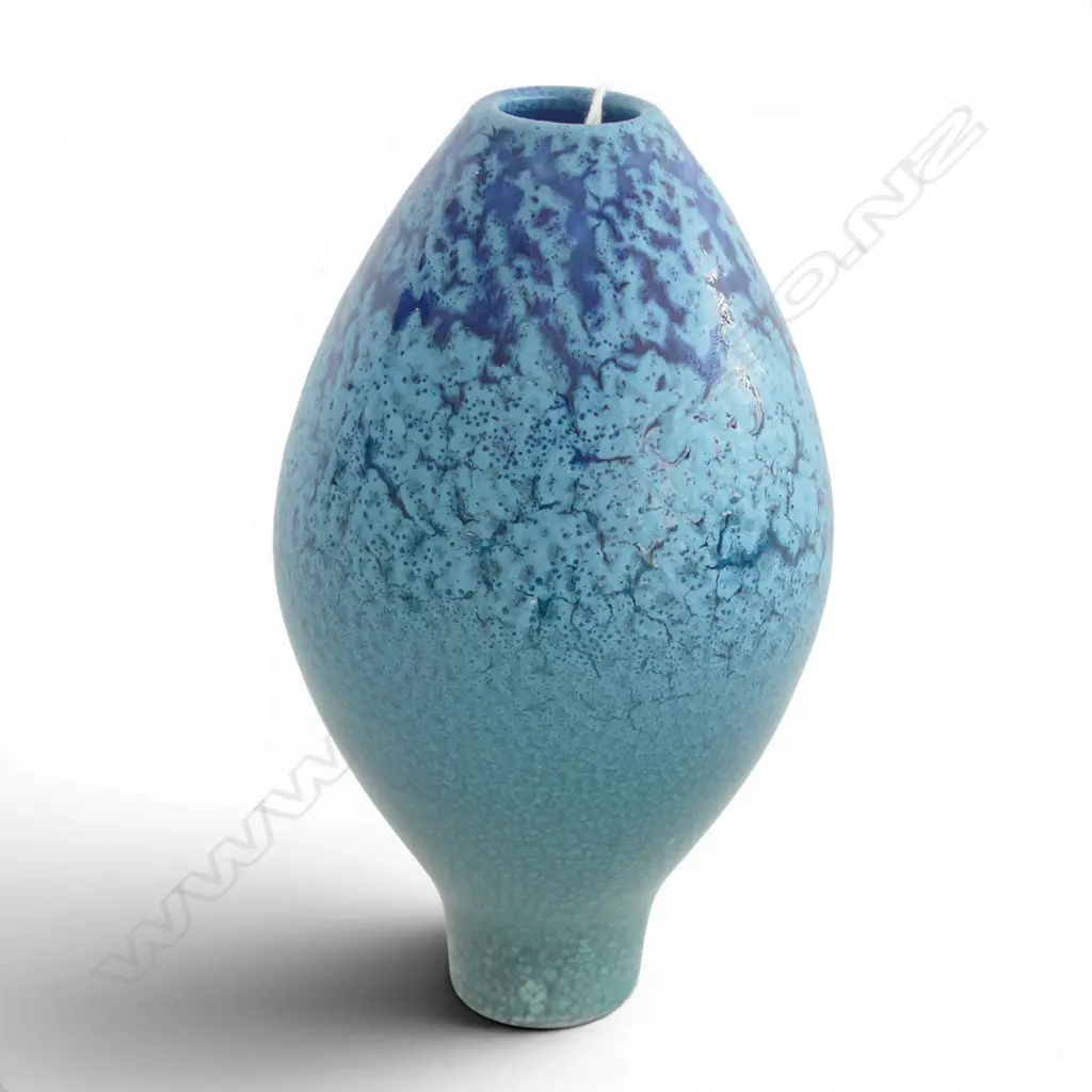 Graham Ambrose 'Icey Wanaka Long Orb' ceramic vase. H.150mm. See biographical details on previous lot Image 1++